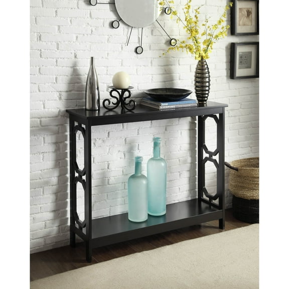 Convenience Concepts Omega 31.50" Tall Console Table with Shelf, Black