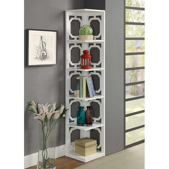 Convenience Concepts Omega 5 Tier Corner Bookcase, Multiple Finishes