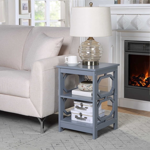 Convenience Concepts Omega End Table with Shelf, Gray