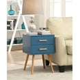 thumbnail image 1 of Convenience Concepts Oslo 2-Drawer End Table, Blue, 1 of 3