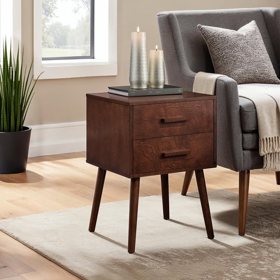 Convenience Concepts Oslo 2 Drawer End Table, Espresso