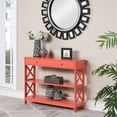 thumbnail image 1 of Convenience Concepts Oxford 1 Drawer Console Table with Shelves, Coral, 1 of 6