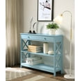 thumbnail image 1 of Convenience Concepts Oxford 1 Drawer Console Table with Shelves, Sea Foam Blue, 1 of 10
