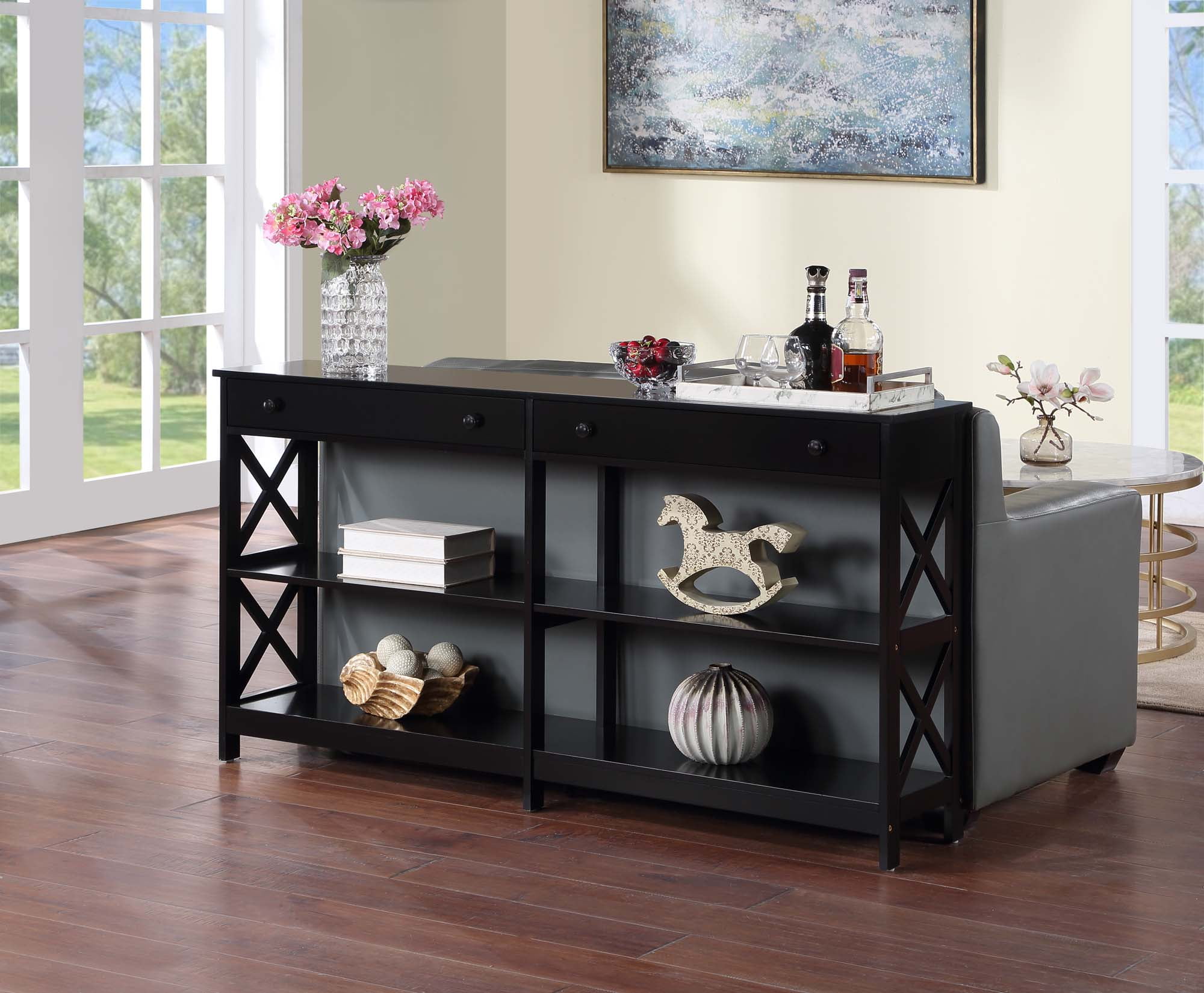 60 inch sale console table black