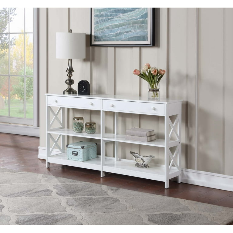 White console sale table 60 inches