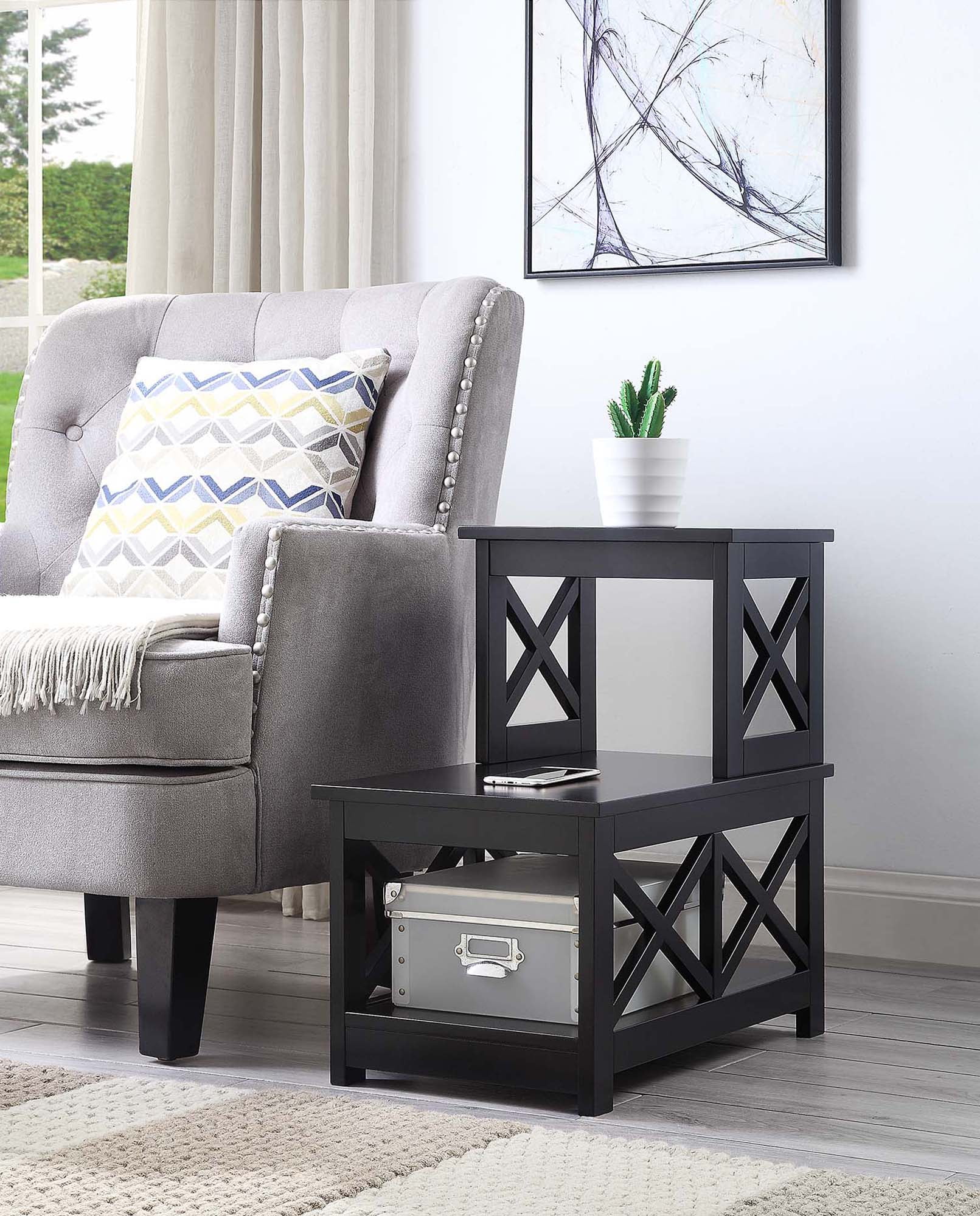 Convenience Concepts Oxford 2 Step Chairside End Table, Multiple Finishes