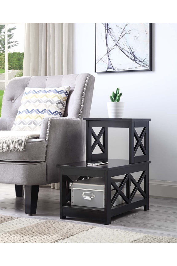 Oxford 2 Step Chairside End Table, Multiple Finishes