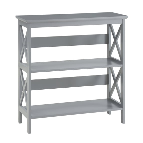 Convenience Concepts Oxford 3 Tier Bookcase Entryway Hall Table, Gray