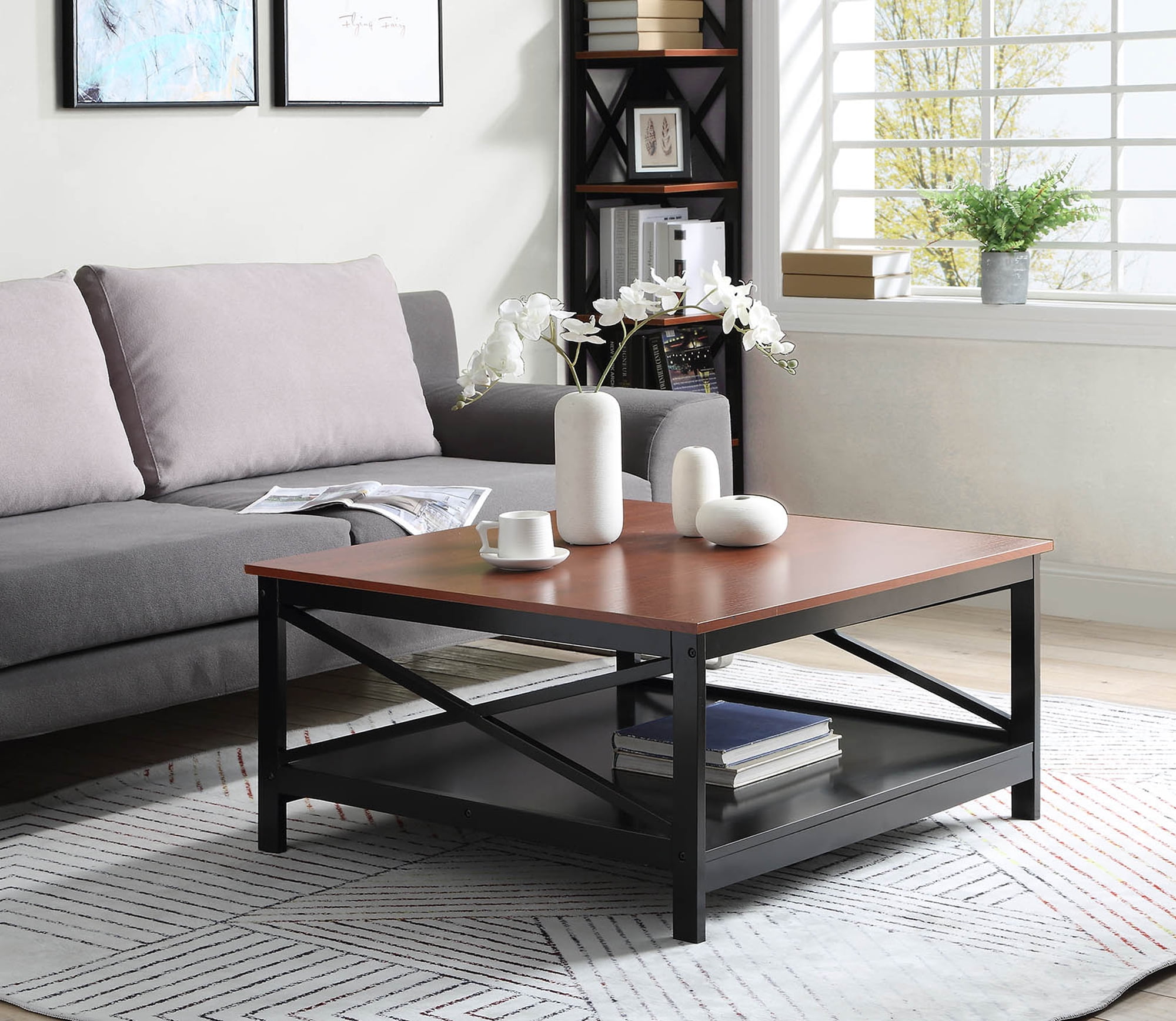 Convenience Concepts Oxford 36" Square Coffee Table, Multiple Finishes