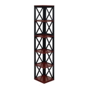 Convenience Concepts Oxford 5 Tier Corner Bookcase, Cherry and Black