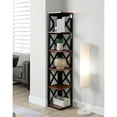 thumbnail image 1 of Convenience Concepts Oxford 5 Tier Corner Bookcase, Cherry and Black, 1 of 6