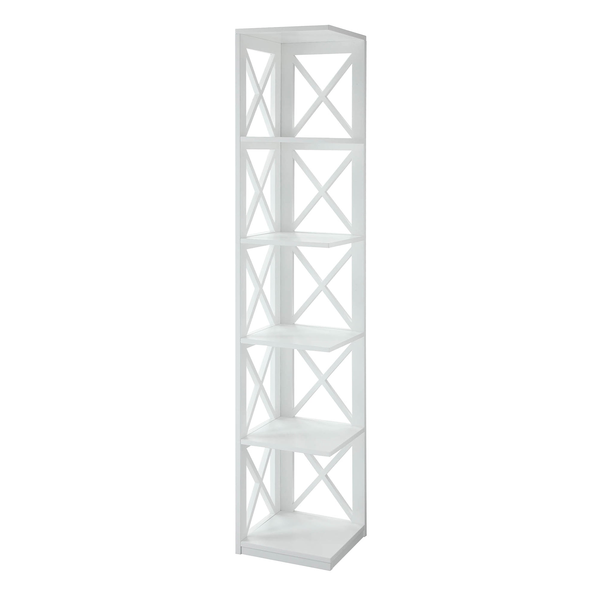 Convenience Concepts Oxford 5 Tier Corner Bookcase, White