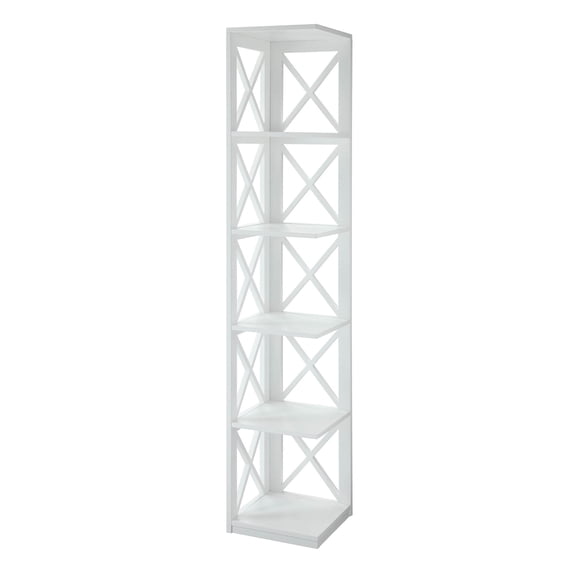 Convenience Concepts Oxford 5 Tier Corner Bookcase, White
