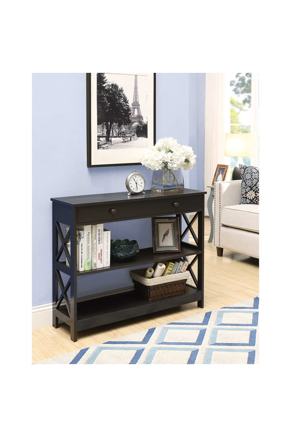 Oxford Console Table with Drawer in Espresso Wood Finish