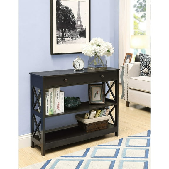 Convenience Concepts Oxford Console Table with Drawer in Espresso Wood Finish