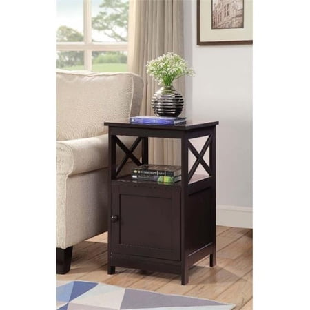 Convenience Concepts Oxford End Table with Cabinet - Espresso