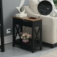 thumbnail image 1 of Convenience Concepts Oxford Flip Top End Table with Charging Station and Shelf, Barnwood/Black, 1 of 13