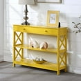 thumbnail image 1 of Convenience Concepts Oxford One-Drawer Console Table with Shelves in Yellow Wood, 1 of 7