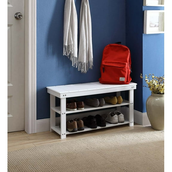 Convenience Concepts Oxford Utility Mudroom Bench, White