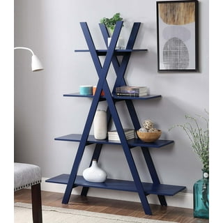 Leaning Bookcases Ladder Shelves Blue Walmart