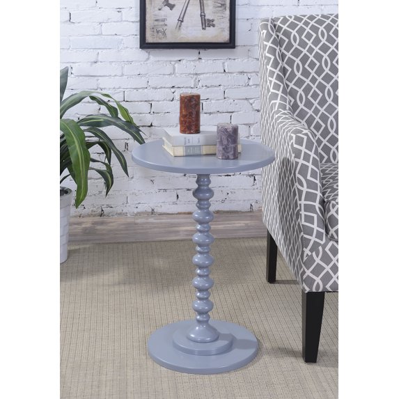 Convenience Concepts Palm Beach No Tools Spindle Table, Grey