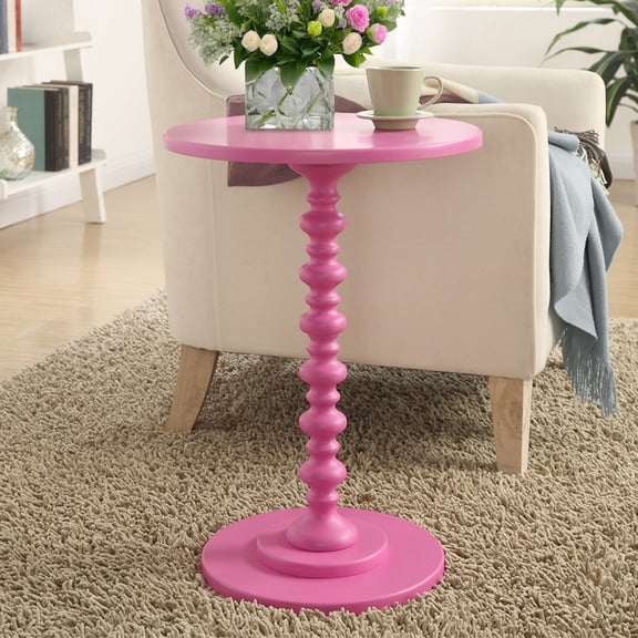 Convenience Concepts Palm Beach No Tools Spindle Table, Pink
