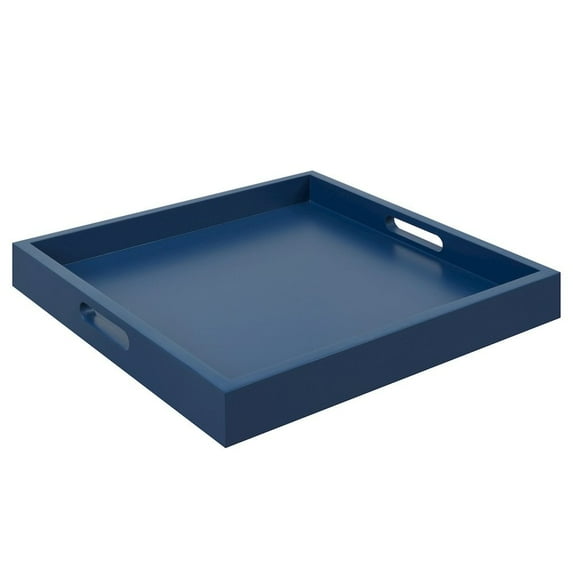 Convenience Concepts Palm Beach Tray in Blue Wood Finish with Handles