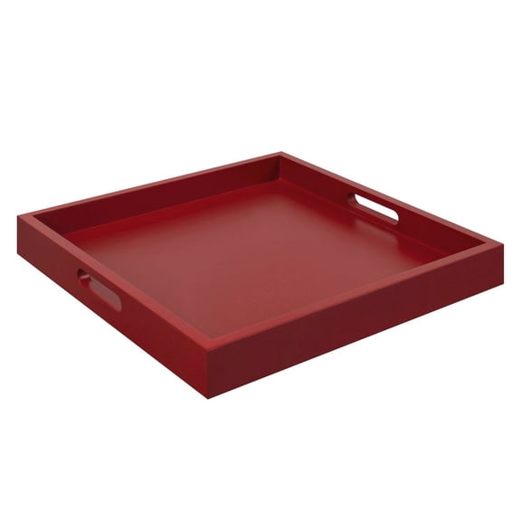 Convenience Concepts Palm Beach Tray in Red Wood Finish with Handles