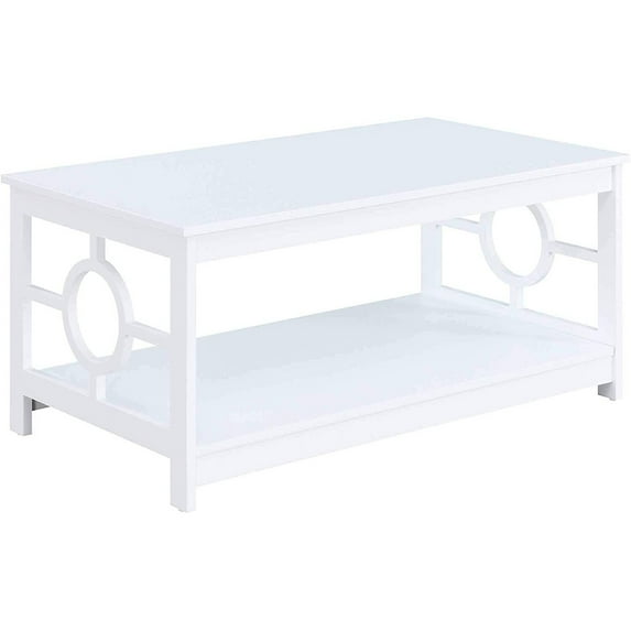 Convenience Concepts Ring Contemporary Coffee Table in White Wood Finish