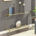 thumbnail image 1 of Convenience Concepts Royal Crest 2 Tier Acrylic Glass Console Table, Gold/Glass, 1 of 6