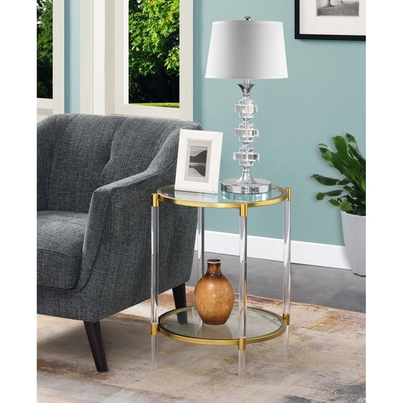 Convenience Concepts Royal Crest Acrylic Glass End Table