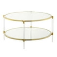 thumbnail image 1 of Convenience Concepts Royal Crest Acrylic Glass Coffee Table, Clear/Gold, 1 of 5