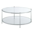thumbnail image 1 of Convenience Concepts Royal Crest Round Glass Coffee Table in Chrome Metal Frame, 1 of 5