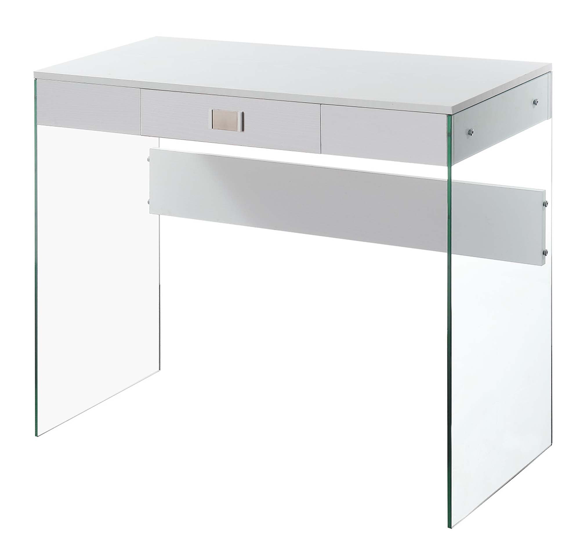 White glass desk discount