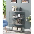 thumbnail image 1 of Convenience Concepts SoHo 4 Tier Glass Wide Bookcase, Gray Faux Marble/Glass, 1 of 6
