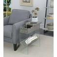 thumbnail image 1 of Convenience Concepts SoHo Flip Top Glass End Table with Charging Station and Shelf, Weathered Gray, 1 of 5