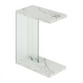 thumbnail image 1 of Convenience Concepts SoHo Glass C End Table, White Faux Marble/Glass, 1 of 7