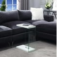 thumbnail image 1 of Convenience Concepts SoHo Glass C End Table, White/Glass, 1 of 3