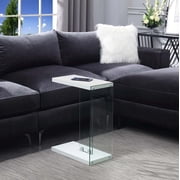 Convenience Concepts SoHo Glass C End Table, White/Glass