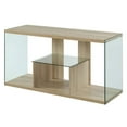 thumbnail image 1 of Convenience Concepts SoHo Glass TV Stand with Shelves, Weathered White/Glass, 1 of 4