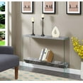 thumbnail image 1 of Convenience Concepts SoHo Glass V Console Table with Shelf, Gray Faux Marble/Glass, 1 of 7