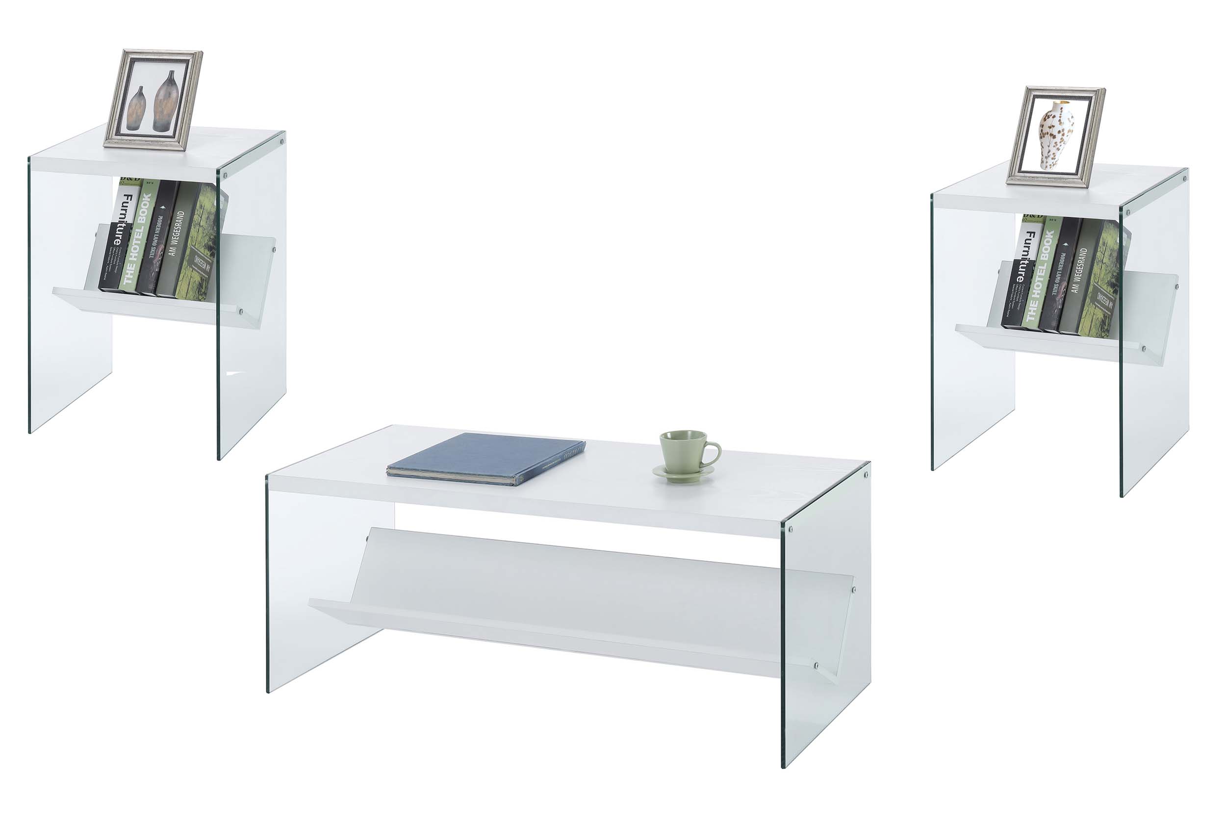 Convenience Concepts Soho 3-Piece Living Room Set, White - image 1 of 3