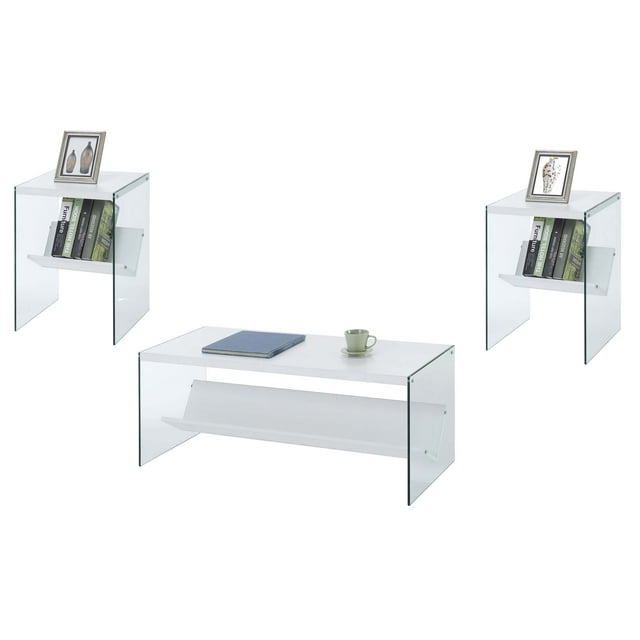 Convenience Concepts Soho 3-Piece Living Room Set, White