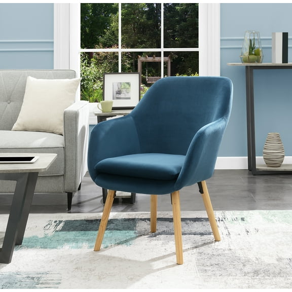 Convenience Concepts Take a Seat Charlotte Accent Chair, Blue Velvet