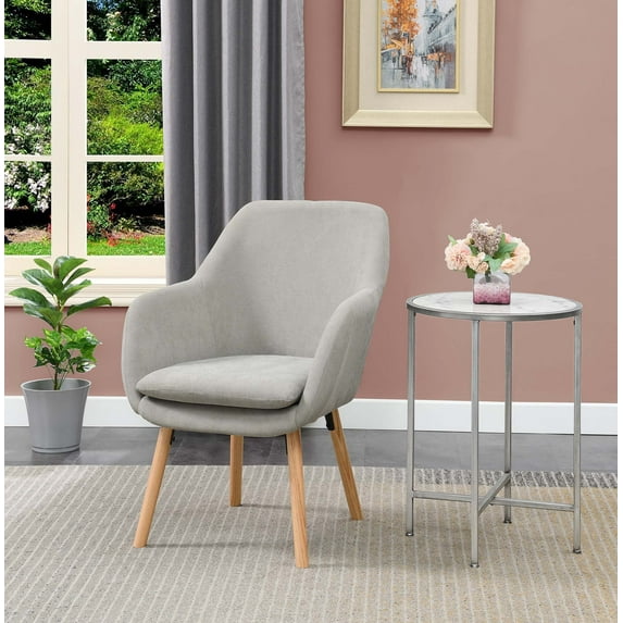 Convenience Concepts Charlotte Accent Chair, Pewter Gray Linen