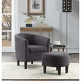 thumbnail image 1 of Convenience Concepts Take a Seat Churchill Accent Chair with Ottoman, Dark Gray Microfiber, 1 of 6