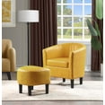 thumbnail image 1 of Convenience Concepts Take-a-Seat Churchill Accent Chair with Ottoman, Marigold Stamped Vegan Leather, 1 of 9