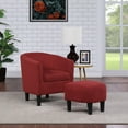 thumbnail image 1 of Convenience Concepts Take a Seat Churchill Accent Chair with Ottoman, Red Microfiber, 1 of 10
