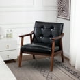 thumbnail image 1 of Convenience Concepts Take a Seat Natalie Accent Chair, Black Faux Leather/Espresso, 1 of 11