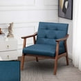 thumbnail image 1 of Convenience Concepts Take a Seat Natalie Accent Chair, Dark Blue Fabric/Espresso, 1 of 11